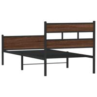 Bedframe zonder matras bewerkt hout bruin eikenkleur 107x200 cm - thumbnail