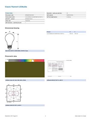 LED filament GLS 8-60W E27 827 A60 helder LED filament GLS 8-60W E27 827 A60 helder