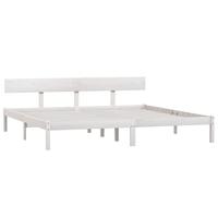 Bedframe massief grenenhout wit 200x200 cm - thumbnail