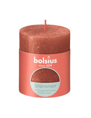 Bolsius Rustieke Stompkaars 8x6,8 cm Shimmer Amber