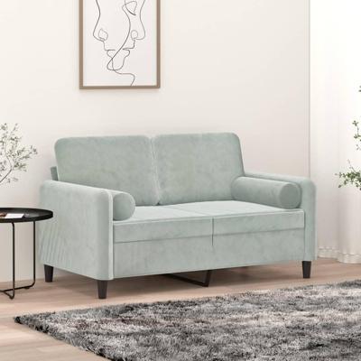 VidaXL Sierkussens 2 st 15x50 cm fluweel lichtgrijs