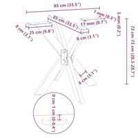 Eettafelpoot spider vorm 85x85x(72-73) cm staal wit - thumbnail