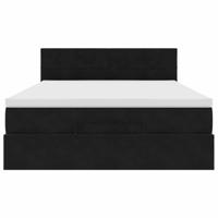 Ottoman bed met matras en LED's 140x200cm fluweel zwart - thumbnail