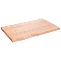 Wandschap 80x50x(2-4) cm behandeld massief eikenhout lichtbruin - thumbnail