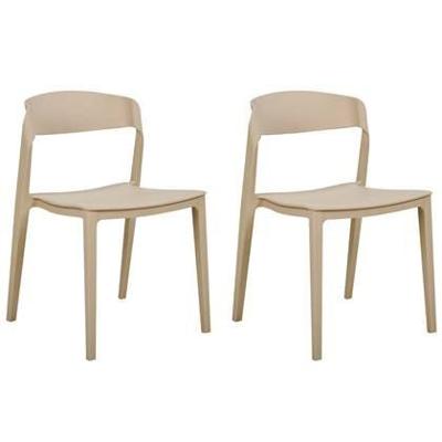 Beliani - SOMERS - Eetkamerstoel set van 2 - Beige - Plastic