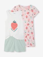 Set van 2 pyjamabroeken voor meisjes rozen - thumbnail