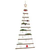 Hangende kerstboom met topster 74x150 cm naturel tak - thumbnail