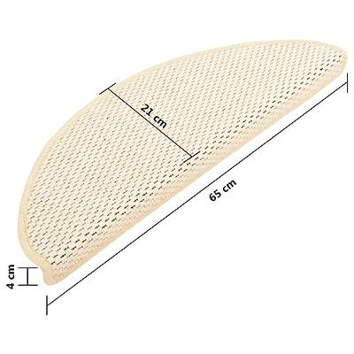 Trapmatten zelfklevend 15 st sisal-look 65x21x4 cm berber - thumbnail