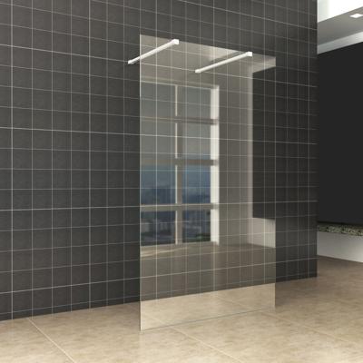 BWS Vrijstaande Inloopdouche Pro Line Helder Glas met Twee Stabilisatiestangen Mat Wit (13 varianten)