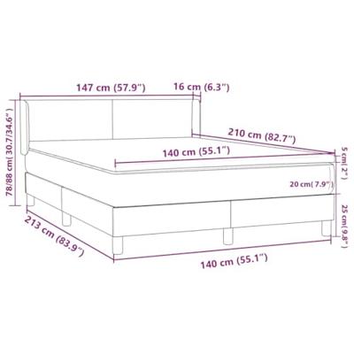 Boxspring met matras fluweel lichtgrijs 140x210 cm