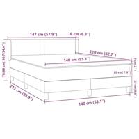 Boxspring met matras fluweel lichtgrijs 140x210 cm - thumbnail