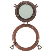 VidaXL Wandspiegel patrijspoort ø23 cm aluminium en glas - thumbnail