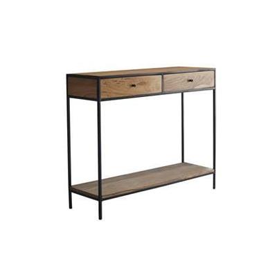 Tikamoon - Agra - Massief acacia en metalen bijzettafel Tikamoon - Agra - Massief acacia en metalen bijzettafel