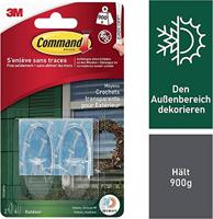 3M Command-haken M voor gebruik buitenshuis in ovale vorm Transparant Inhoud: 2 stuk(s) - thumbnail