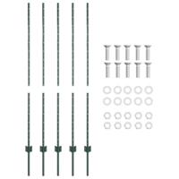 VidaXL Afrasteringspaal 5 pcs groen 140 cm staal - thumbnail