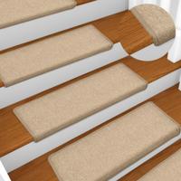 VidaXL Trapmatten 15 st 65x21x4 cm taupe rechthoekige rand - thumbnail