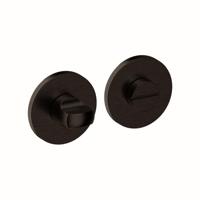 Hardbrass Shuffle toilet-/badkamersluiting rond dun 4mm - zwart - thumbnail