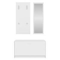 Schoenenkastset 3-in-1 bewerkt hout wit - thumbnail