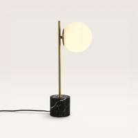 Tafellamp Elara marmo m - Met bol van handgemaakt opaalglas, voet van marmer - Zweeft als een maan door de ruimte - Voor binnengebruik - thumbnail