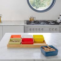 Remember Schalenset met Houten Dienblad Set van 7 Stuks - thumbnail