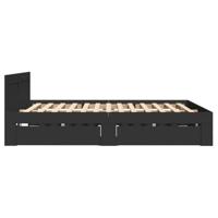 Bedframe met hoofdeinde zonder matras 140x200 cm zwart - thumbnail