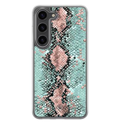Samsung Galaxy S23 Plus hybride hoesje - Snake pastel Samsung Galaxy S23 Plus hybride hoesje - Snake pastel