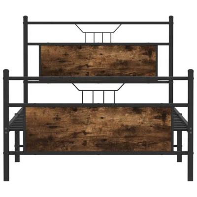 Bedframe zonder matras hout gerookt eikenkleurig 100x190 cm Bedframe zonder matras hout gerookt eikenkleurig 100x190 cm