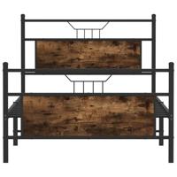 Bedframe zonder matras hout gerookt eikenkleurig 100x190 cm - thumbnail