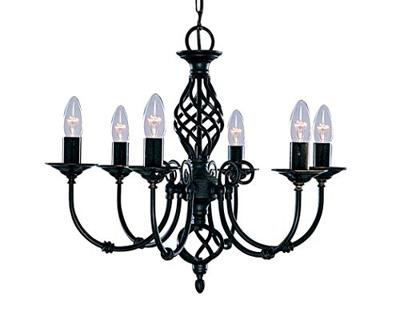 Searchlight Zwarte kroonluchterZanzibar - 3379-6