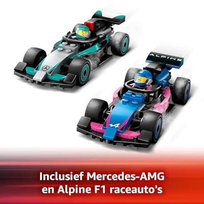 LEGO CITY F1 garage met Mercedes-AMG en Alpine auto's 60444