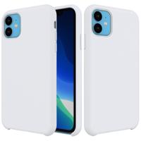 Effen kleur Liquid silicone schokbestendig Case voor iPhone 11 (wit) - thumbnail