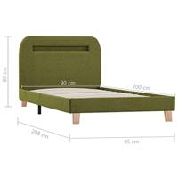 Bedframe met LED stof groen 90x200 cm - thumbnail