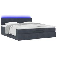 Ottoman bed met matras en LED's 180x200cm fluweel donkergrijs - thumbnail