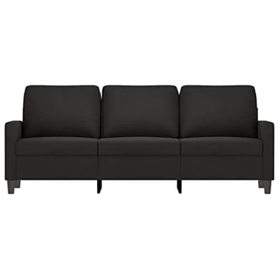 Driezitsbank 180 cm fluweel zwart