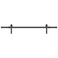 Doos met onderdelen voor schuifdeur 152,5 cm staal zwart - thumbnail