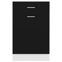 Onderkast met lade 50x46x81,5 cm bewerkt hout zwart - thumbnail