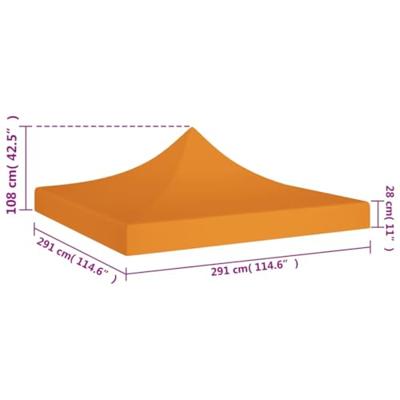 VidaXL Partytentdak 270 g/m² 3x3 m oranje