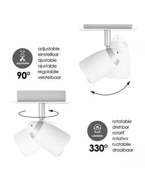 Home sweet home LED opbouwspot Gina ↔ 11,5 cm - wit Home sweet home LED opbouwspot Gina ↔ 11,5 cm - wit