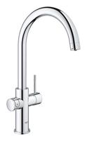 GROHE Blue Home Keukenkraan - C-uitloop - 1-gats - filterfunctie - plat licht en bruisend water - chroom 31455001 - thumbnail