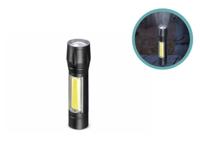 HI Oplaadbare Zaklamp LED - 300 Lumen - USB-C - Zwart - thumbnail