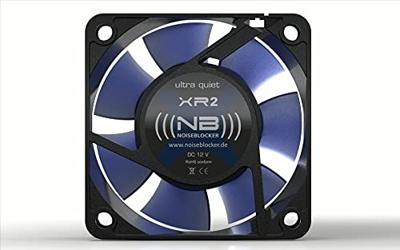 NoiseBlocker BlackSilent XR-2 PC-ventilator Zwart, Blauw (transparant) (b x h x d) 60 x 60 x 25 mm