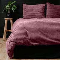 RoyalTextile - Rib Teddy Dekbedovertrek - Oud Roze - 140 x 220 - thumbnail