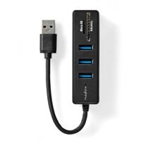 Nedis USB-Hub | USB-A Male | 3x USB A Female | 5-Poorts poort(en) | USB 3.2 Gen 1 | USB Gevoed | 5 Gbps | SD & MicroSD - CCGB61250BK01 - thumbnail