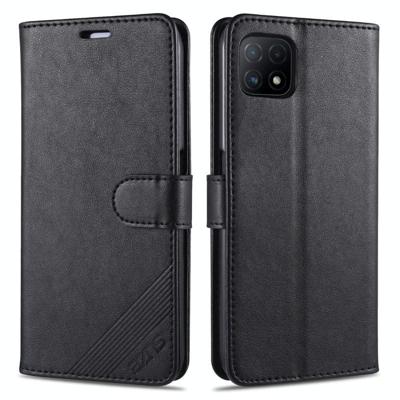 Voor Oppo A53 5G AZNS Sheepskin Texture Horizontale Flip Leren Case met Houder & Card Slots & Portemonnee (Zwart)