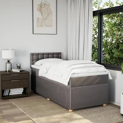 Boxspring met matras stof taupe 80x200 cm - thumbnail