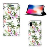 Apple iPhone X | Xs | Hoesje maken | Flamingo Palms - thumbnail