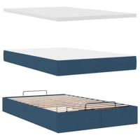 Ottoman bed met matras 90x190cm stof blauw - thumbnail