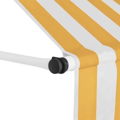 Luifel handmatig uittrekbaar 100 cm oranje en witte strepen Luifel handmatig uittrekbaar 100 cm oranje en witte strepen