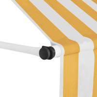 Luifel handmatig uittrekbaar 100 cm oranje en witte strepen - thumbnail
