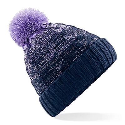 Beechfield CB459 Ombré Beanie - Lavender/French Navy - One Size Beechfield CB459 Ombré Beanie - Lavender/French Navy - One Size